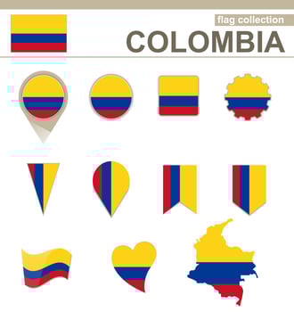 Colombia Flag Collection vector