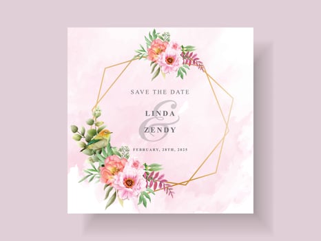 beautiful floral wedding invitation card vector