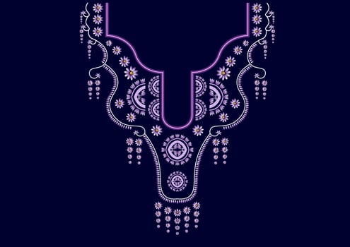 Traditional Flower Necklace Embroidery Designs For Women Fashion Backgrounds Wallpaper Clothing And Wraps vector
