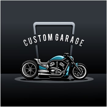 motorcycle custom garage illustration vector