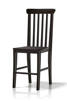 Vector 3d realistic wooden chair. Isolated on white background.