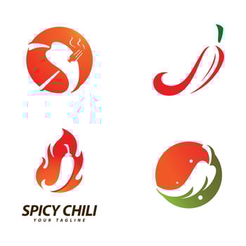 Chili logo vector Spicy food symbol template