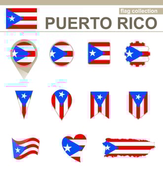 Puerto Rico Flag Collection vector