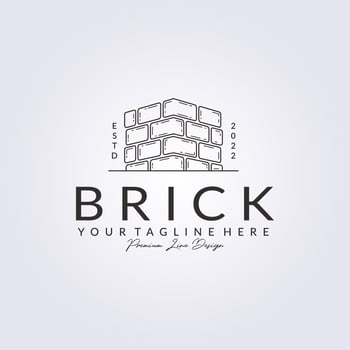 line pile stack bricks logo vector illustration design simple vintage linear template logo graphic design