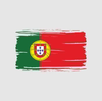 Portugal flag brush stroke. National flag vector