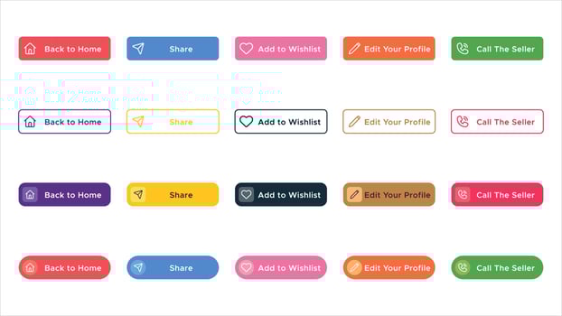 The Vector Collection of Buttons for Different Purposes Good for User Interface Design.