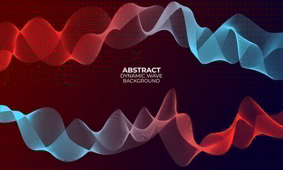 Abstract colorful line wave in black background vector