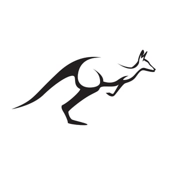 modern shape kangaroo jump logo symbol vector icon illustration graphic design