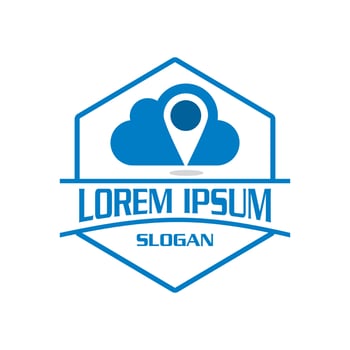 cloud pin logo , technology logo vector