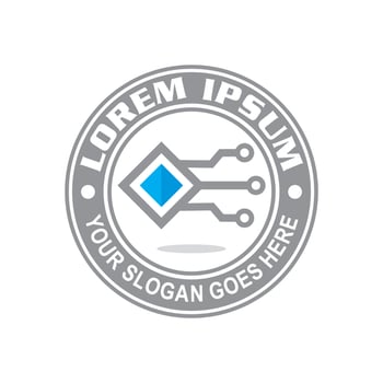 digital square logo , technology logo vector