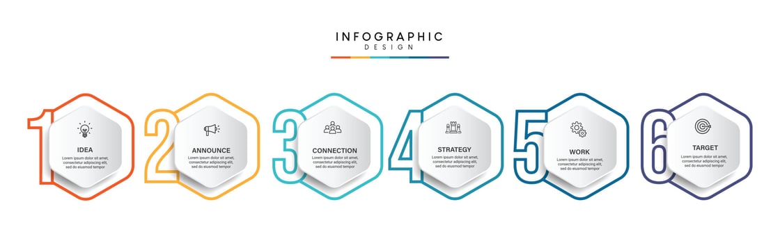 Steps business data visualization timeline process infographic template design with icons vector