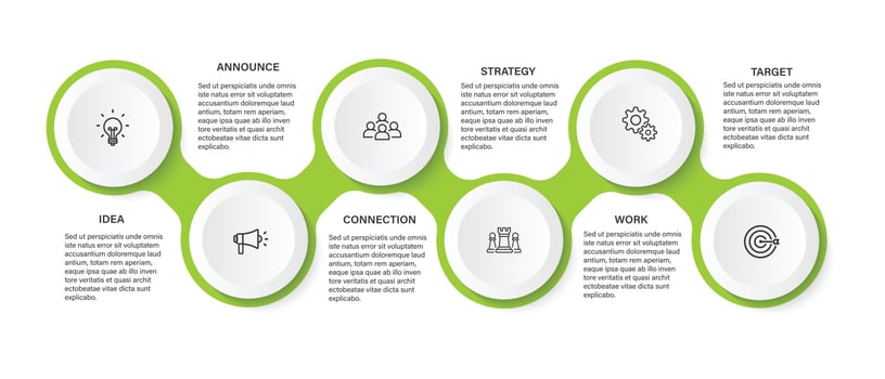 Steps business data visualization timeline process infographic template design with icons vector