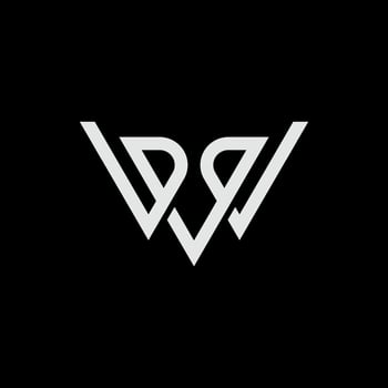 W and V Initial Monogram Symbol vector