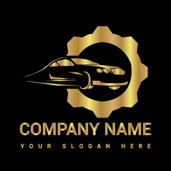 Car repair logo template. Car repairing vector design. Automobile and gear logotype