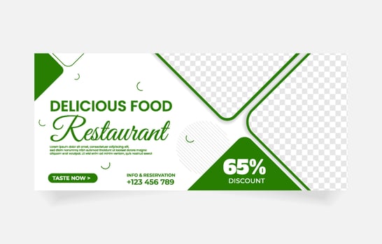 Food restaurant banner template vector