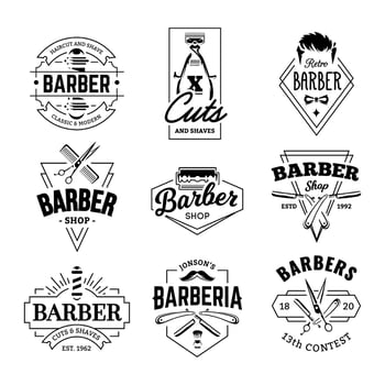 Set of Vintage Barber Shop Logo vector
