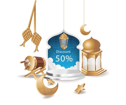 Muslim podium concept Ramadan kareem illustration vector