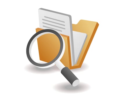 Isometric illustration concept. Searching for files in a folder vector