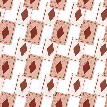 Game cards diamonds seamless pattern. Design gambling. vector