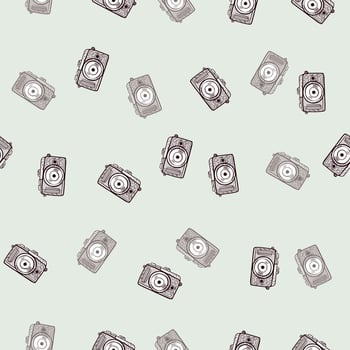 Photo camera seamless pattern. Cute vintage cameras background. vector