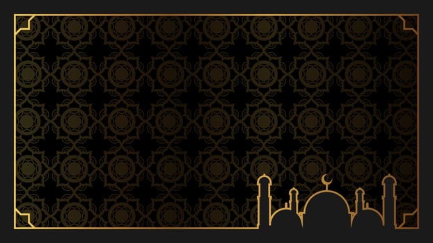 Luxury Islamic background vector with copy space. Suitable for background, card, poster, greeting, or banner that related to Islamic celebrations like Ramadan, Eid, Eid al Adha, and etc.