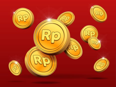 Coin Rupiah currency as legal tender in Indonesia vector