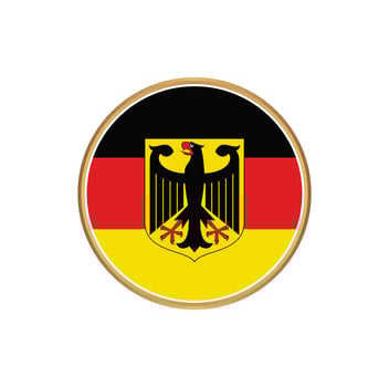 Germany flag with golden frame vector