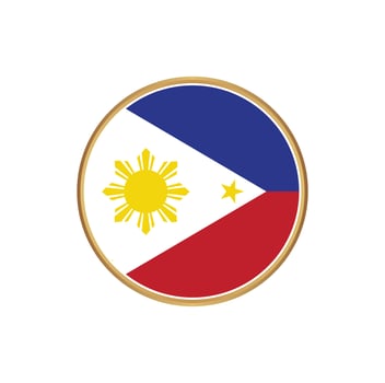 Philippines flag with golden frame vector