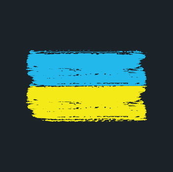 Flag of Ukraine with brush style vector