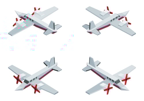 private jet with propellers expensive isometric vector