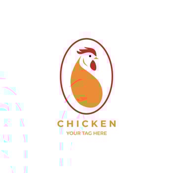 chicken logo illustration color design , rooster logo color design vector
