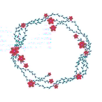 Vector floral concept of circle frame