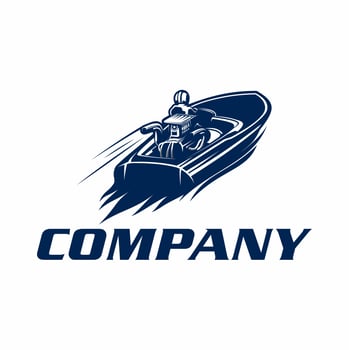 speed boat racer logo template vector