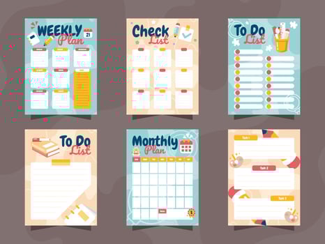 Journal Template of School Elements Collection vector