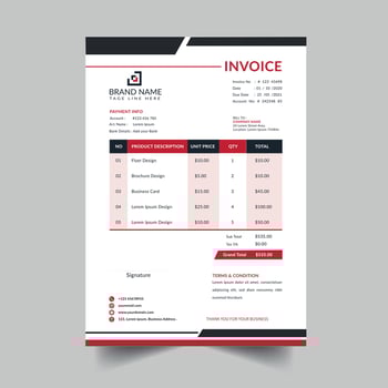 modern and professional business invoice template vector