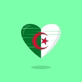 Algeria flag shaped love illustration vector