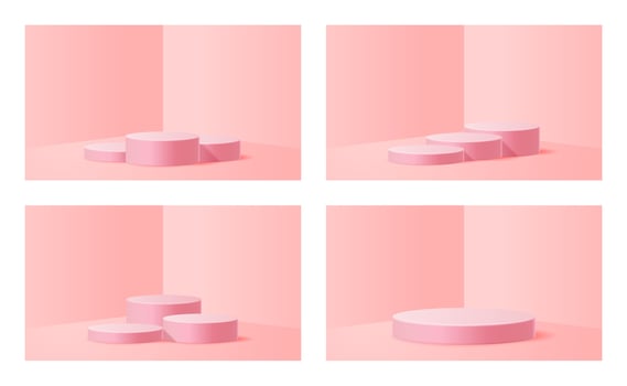 Valentine's day 3D podium product presentation for banner, advertising, and business. vector illustration