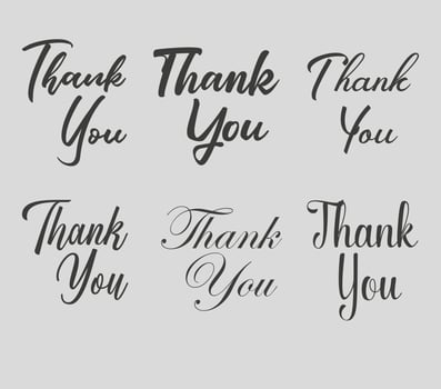 thank you text vector