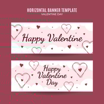 Happy Valentine day. Celebrated in February. Horizontal Poster, banner, space area and background vector