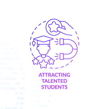 Hire talented students concept icon. University and corporate organization collaboration. Attracting and retaining graduates abstract idea thin line illustration. Vector isolated outline color drawing