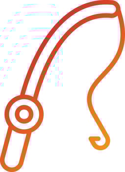 Fishing Rod Icon Style vector