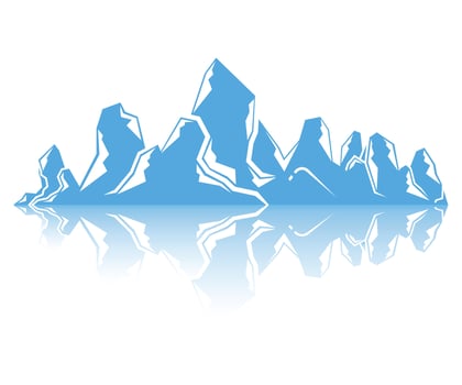 blue iceberg and shadow vector illustration