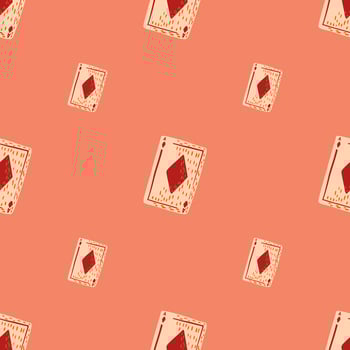 Game cards diamonds seamless pattern. Design gambling. vector