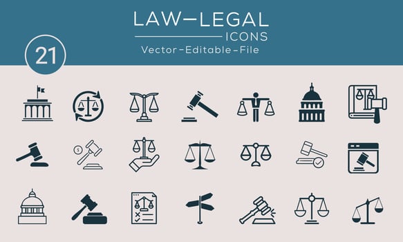 Regulation simple concept icons set. Contains such icons compliance, guideline, rule, law and more, can be used for web and apps. vector