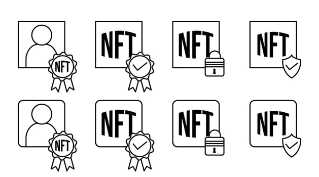 Set of NFT Icons. NFT Vector Symbols