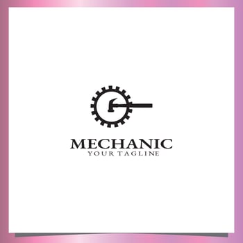 Flat black Mechanic logo premium elegant template vector eps 10