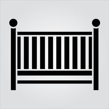 Isolated Glyph Baby Crib Icon Scalable Vector Graphic