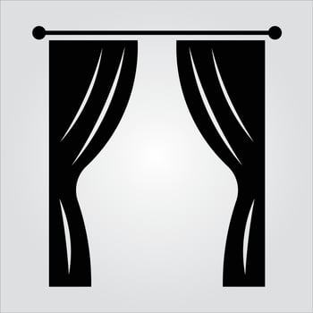 Isolated Glyph Curtain Icon Scalable Vector Graphic