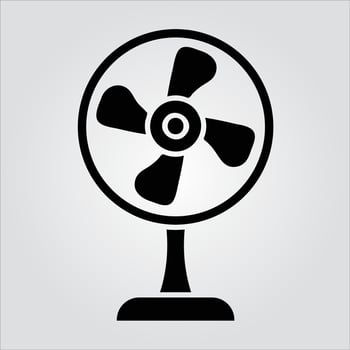 Isolated Glyph Desk Fan Icon Scalable Vector Graphic