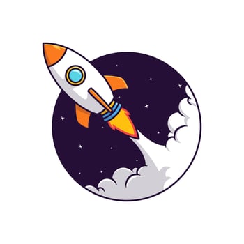 Space rocket launch vector illustration